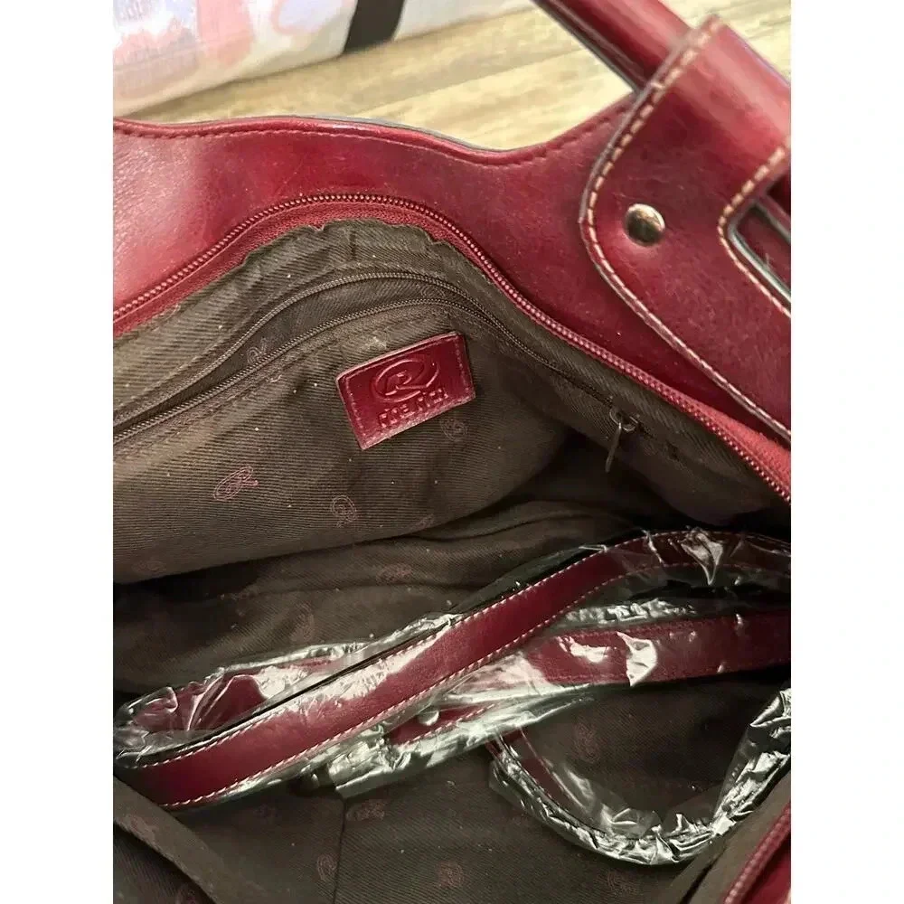 Rina Rich red Leather Crossbody clutch Handbag